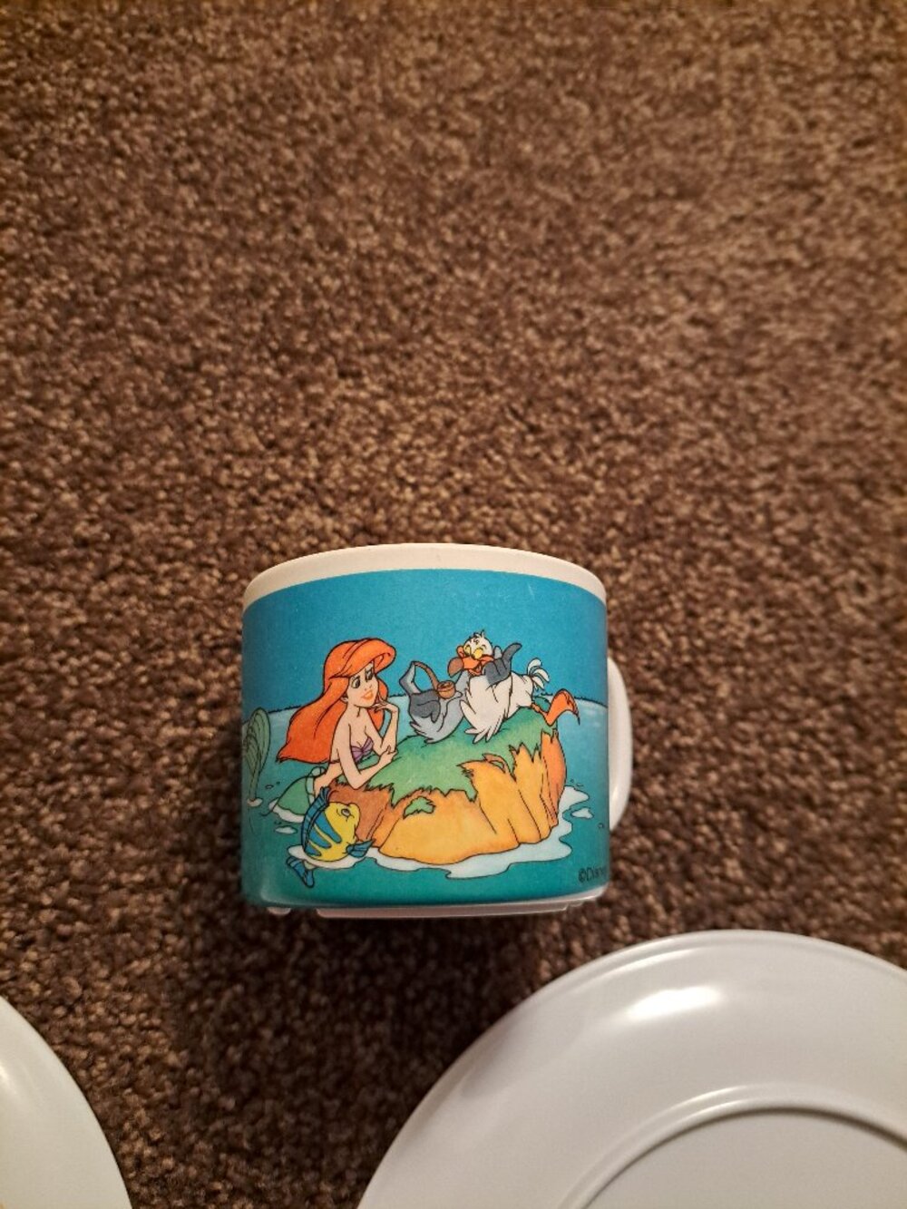 Vntg 90's Disney The Little Mermaid Ariel Melamine Cup&Plate&Tinker Bell Fairies - Picture 3 of 7
